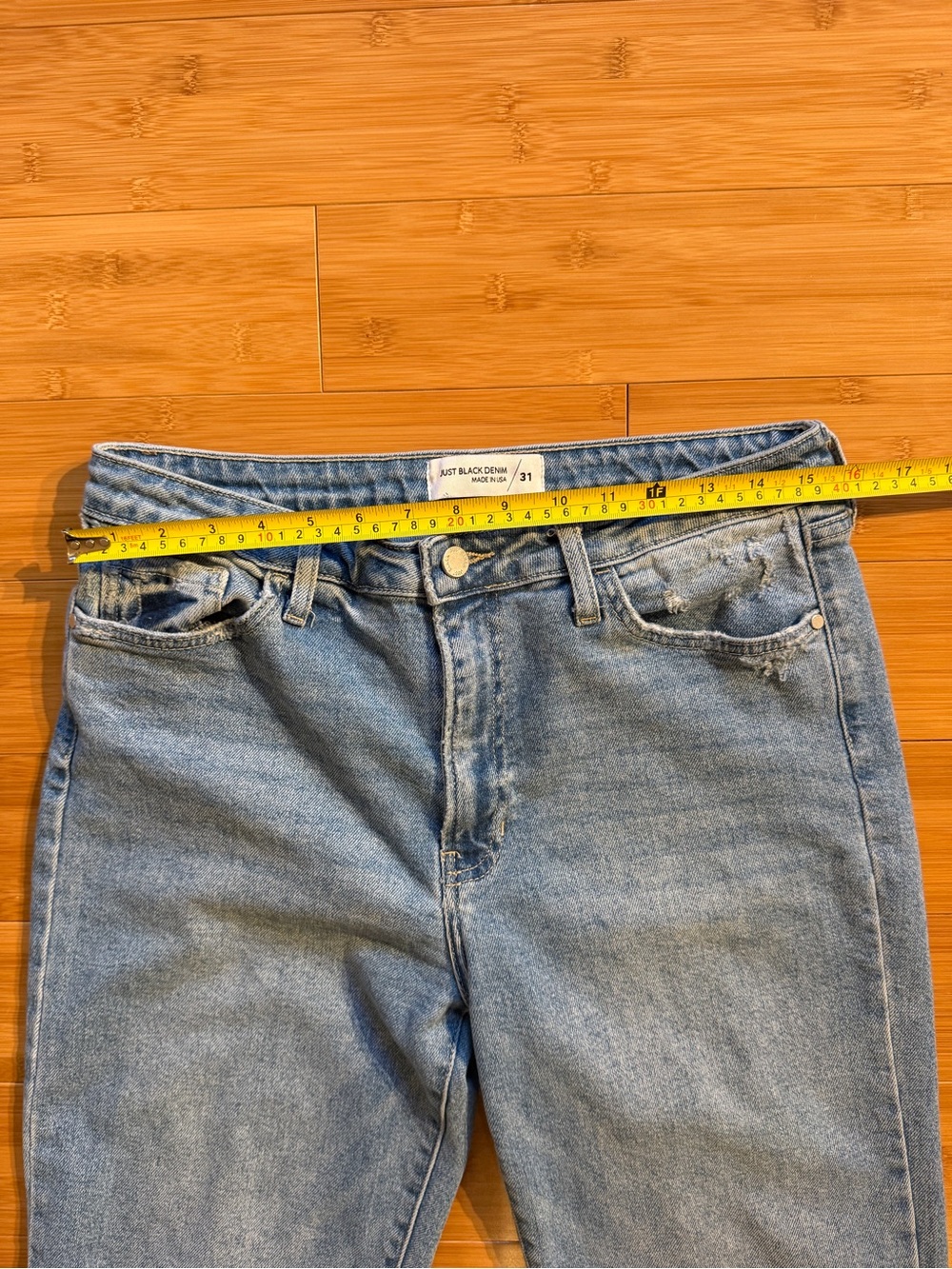 Just Black Denim Vintage Straight Leg Jeans — Size 31 — Frayed Hem 27” Inseam - Picture 10 of 14